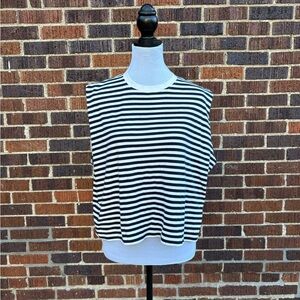 Boden Navy and White Striped Muscle Tee